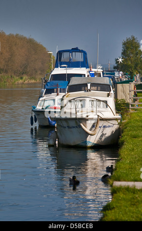 River Boats on the Sharpness Canal, near Slimbridge, Gloucestershire, England Stock Photo