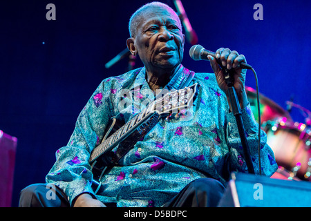 Jly 12, 2012 - The legend of blues B.B.King performs at Ippodromo del Galoppo, Milan, Italy Stock Photo