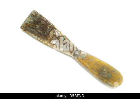 A rusty paint scraper isolated on white background. Stock Photo