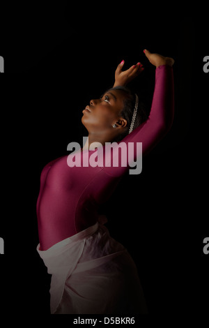 Black female dancer posed for portfolio pictures Stock Photo