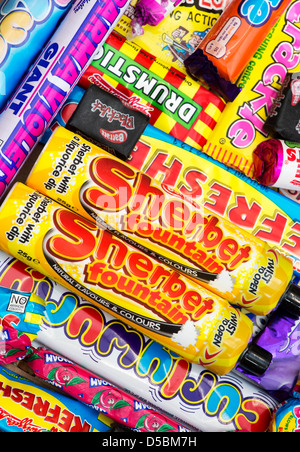 Colourful assorted childrens retro sweets and candy