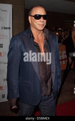 Actor Mickey Rourke attends the premiere of 'Passion Play' during the Toronto International Film Festival 2010 at Hotel Hyatt Regency in Toronto, Canada, 10 September 2010. Photo: Hubert Boesl Stock Photo