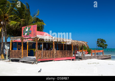 A beach-side restaurant on Cay Caulker, Belize. Stock Photo