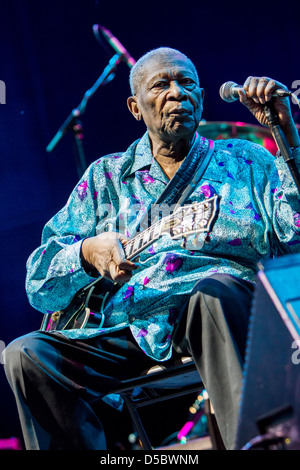 Jly 12, 2012 - The legend of blues B.B.King performs at Ippodromo del Galoppo, Milan, Italy Stock Photo