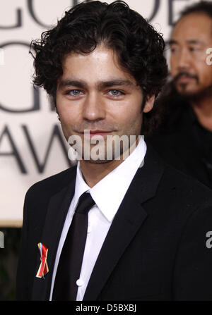 US actor Adrian Grenier arrives for the 67th Golden Globe Awards in Los Angeles, USA, 17 January 2010. The Globes honour excellence in cinema and television. Photo: Hubert Boesl Stock Photo