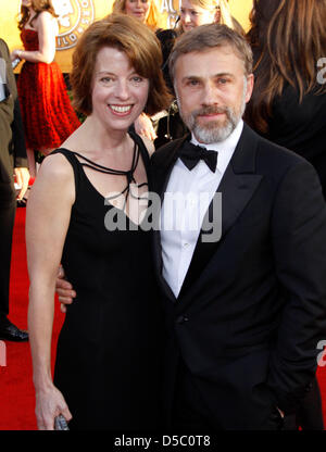 Austrian actor Christoph Waltz (R) and his partner Judith Holste (L) attend the 16th Annual Screen Actor's Guild (SAG) Awards at the Shrine Auditorium in Los Angeles, California, USA, 23 January 2010. The Screen Actors Guild honours excellence in five film and eight prime time television categories. Photo: Hubert Boesl Stock Photo