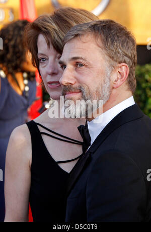 Austrian actor Christoph Waltz (R) and his partner Judith Holste (L) attend the 16th Annual Screen Actor's Guild (SAG) Awards at the Shrine Auditorium in Los Angeles, California, USA, 23 January 2010. The Screen Actors Guild honours excellence in five film and eight prime time television categories. Photo: Hubert Boesl Stock Photo