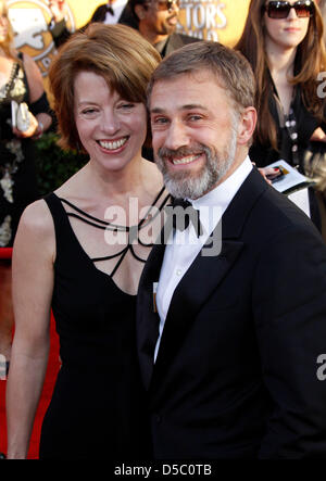 Austrian actor Christoph Waltz (R) and his partner Judith Holste (L) attend the 16th Annual Screen Actor's Guild (SAG) Awards at the Shrine Auditorium in Los Angeles, California, USA, 23 January 2010. The Screen Actors Guild honours excellence in five film and eight prime time television categories. Photo: Hubert Boesl Stock Photo