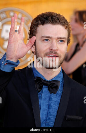 US musician Justin Timberlake attends the 16th Annual Screen Actor's Guild (SAG) Awards at the Shrine Auditorium in Los Angeles, California, USA, 23 January 2010. The Screen Actors Guild honours excellence in five film and eight prime time television categories. Photo: Hubert Boesl Stock Photo