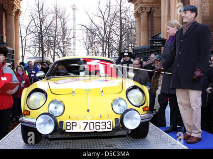 Denmark's Prince Joachim conducts the beginning of the 13th Rallye Monte Carlo Historique at Tivoli in Copenhagen, Denmark, 28 January 2010. Photo: Albert Nieboer (NETHERLANDS OUT) Stock Photo
