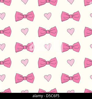 Seamless pattern with bows Stock Photo