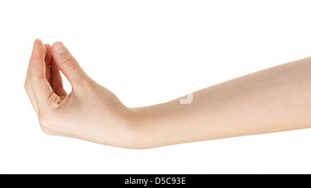 empty female teen hand isolated on white Stock Photo - Alamy