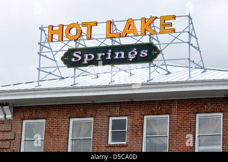 Hot Lake Springs, Grand Ronde Valley, Oregon. Stock Photo