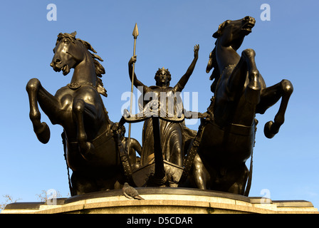 Statue of Boudicia or Boudica outside The Houses of Parliament in London England UK Stock Photo