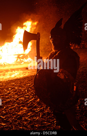 Up Helly Aa 2013 Europe's largest fire festival held in Lerwick the capital of Shetland Scotland UK Stock Photo