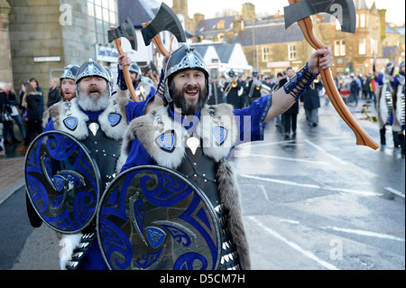 Up Helly Aa 2013 Europe's largest fire festival held in Lerwick the capital of Shetland Scotland UK Stock Photo