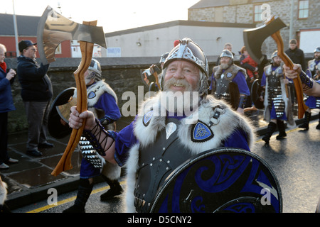 Up Helly Aa 2013 Europe's largest fire festival held in Lerwick the capital of Shetland Scotland UK Stock Photo