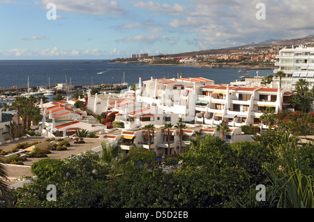 Los Cristianos, Spain, the resort is situated on the coast Stock Photo