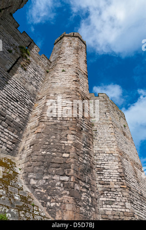 Wales, County Gwynedd, Caernarfon Castle Stock Photo