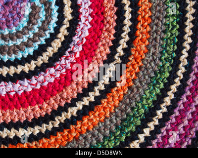 colorful rug hand made from rags Stock Photo