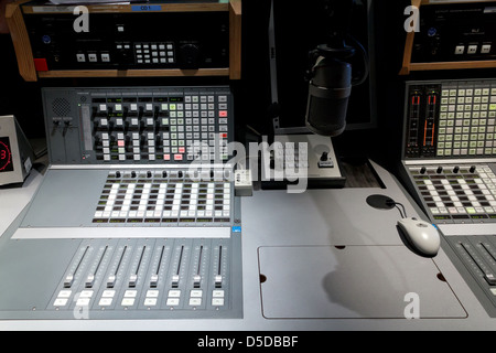 Berlin, Germany, Detail in moderation Studio of cultural radio RBB Stock Photo