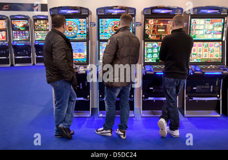 Duesseldorf, Germany, gaming devices at the show ima Stock Photo