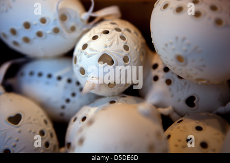 Original Czech Easter Eggs, heart traditions, holidays, Prague Czech Republic Stock Photo