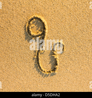 Zodiac sign Leo, drawn on the facture beach sand. (zodiac signs series) Stock Photo