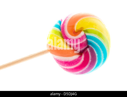 lollipop on stick isolated on white background Stock Photo