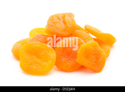 group of dried apricots isolated on white background Stock Photo