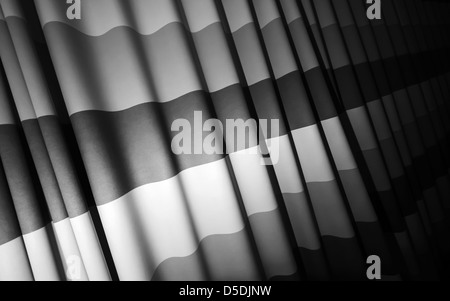 Abstract black and white waved fabric background Stock Photo