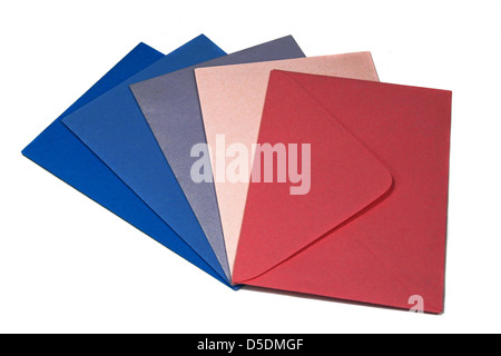 colorful envelopes isolated on white background Stock Photo
