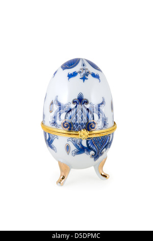 Beautiful casket as an egg on a white background Stock Photo