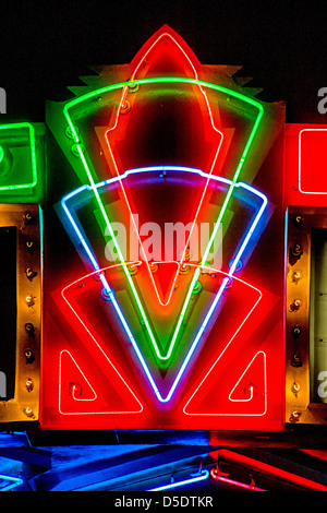 Opened in 1931, the Merced Theater in Merced, CA, is an example of Spanish Colonial Revival architecture. Stock Photo