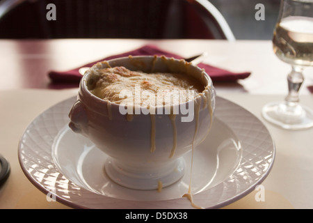 Classic Onion Soup La Chicoree Restaurant  Lille Stock Photo