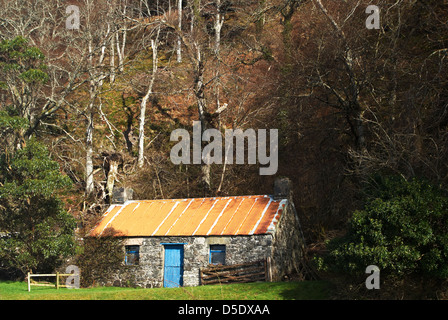 a remote highland cottage Stock Photo