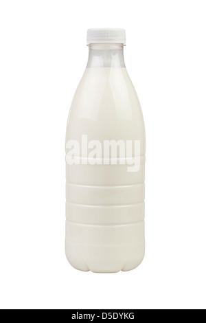 milk bottle plastic on white background Stock Photo
