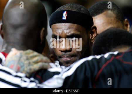 March 29, 2013 - New Orleans, Louisiana, United States of America - March 29, 2013: Miami Heat small forward LeBron James (6) before the NBA basketball game between the New Orleans Hornets and the Miami Heat at the New Orleans Arena in New Orleans, LA. Stock Photo