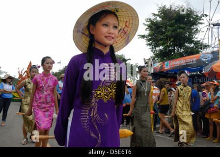 Candle and wax festival (Khao Phansa) on 3/08/2012 in Ubon Ratchathani Northeastern Thailand Stock Photo