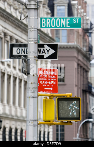 New York City street and traffic signs Stock Photo