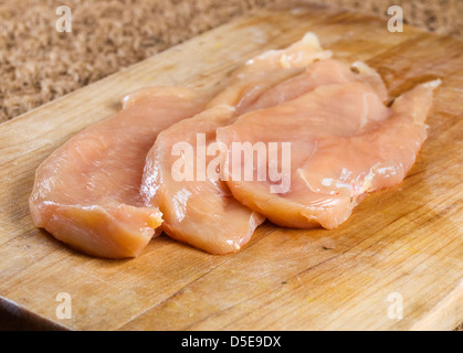 Chicken fillets on a wooden board Stock Photo