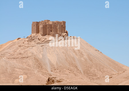 Medieval Arab fortress - Qala'at Ibn Maan (Ibn Maan castle, Fakhr al-Din al-Maani Castle), Palmyra, Syria  Stock Photo