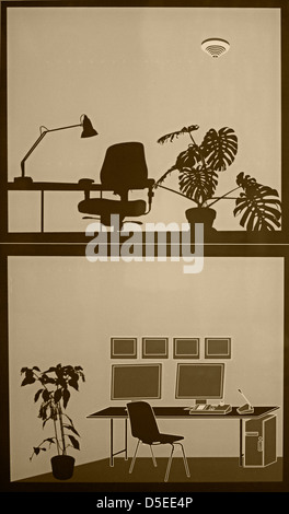 Photo of Illustration modern office interiors Stock Photo