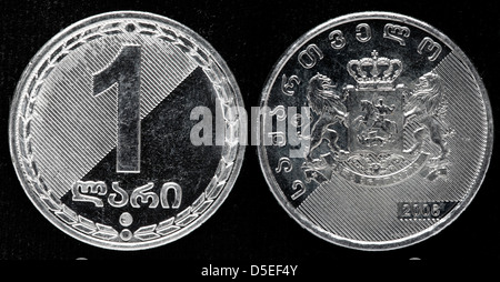 1 Lari coin, Georgia, 2006 Stock Photo