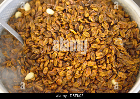 Beondegi, a Korean snack made from pupae of silk worms. Stock Photo