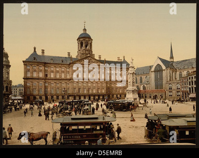 [The square, palace, and church, Amsterdam, Holland] (LOC) Stock Photo