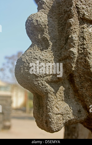 Carving at Shri bhiravnath Temple of Lord Shiva at Kikli, Maharashtra, India Stock Photo