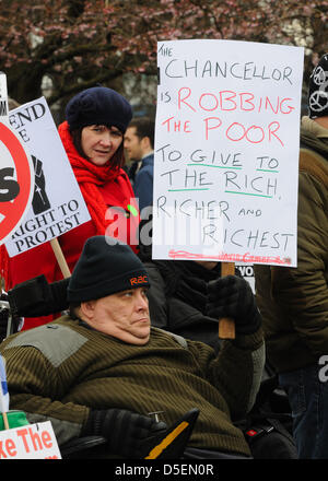 Glasgow, Scotland, UK. 30th March, 2013. Protest march in Glasgow.  People arrive in their thousands to protest against the governments proposed bedroom tax. Alamy Live News Stock Photo