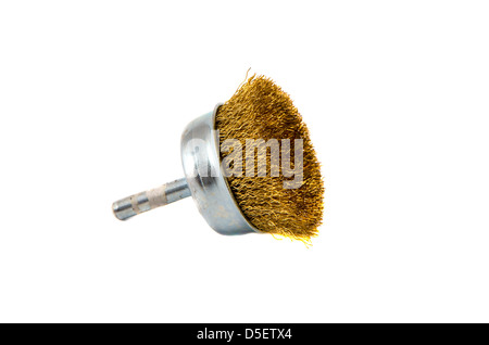 metal brush for grinding tool isolated on white Stock Photo