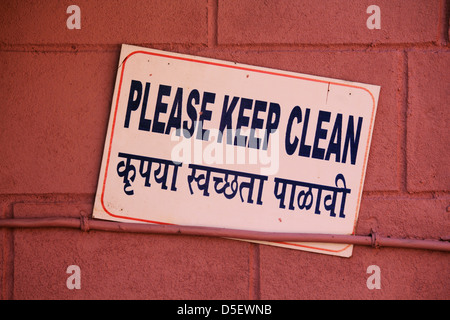 A noticeboard indicating Please Keep Clean Stock Photo